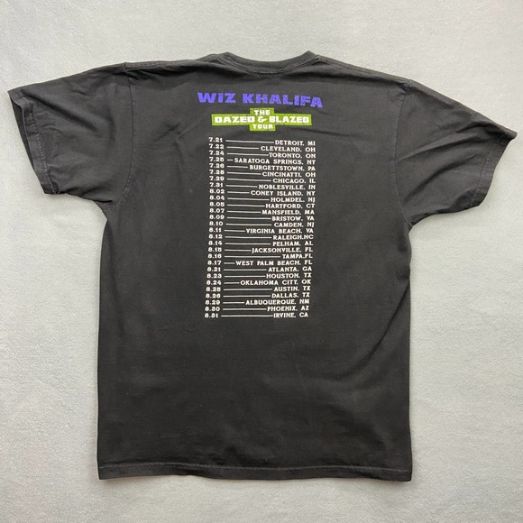 Wiz Khalifa T Shirt Large Black Tour Dazed Blazed 2018 Rap Hip Hop Concert - Picture 6 of 7